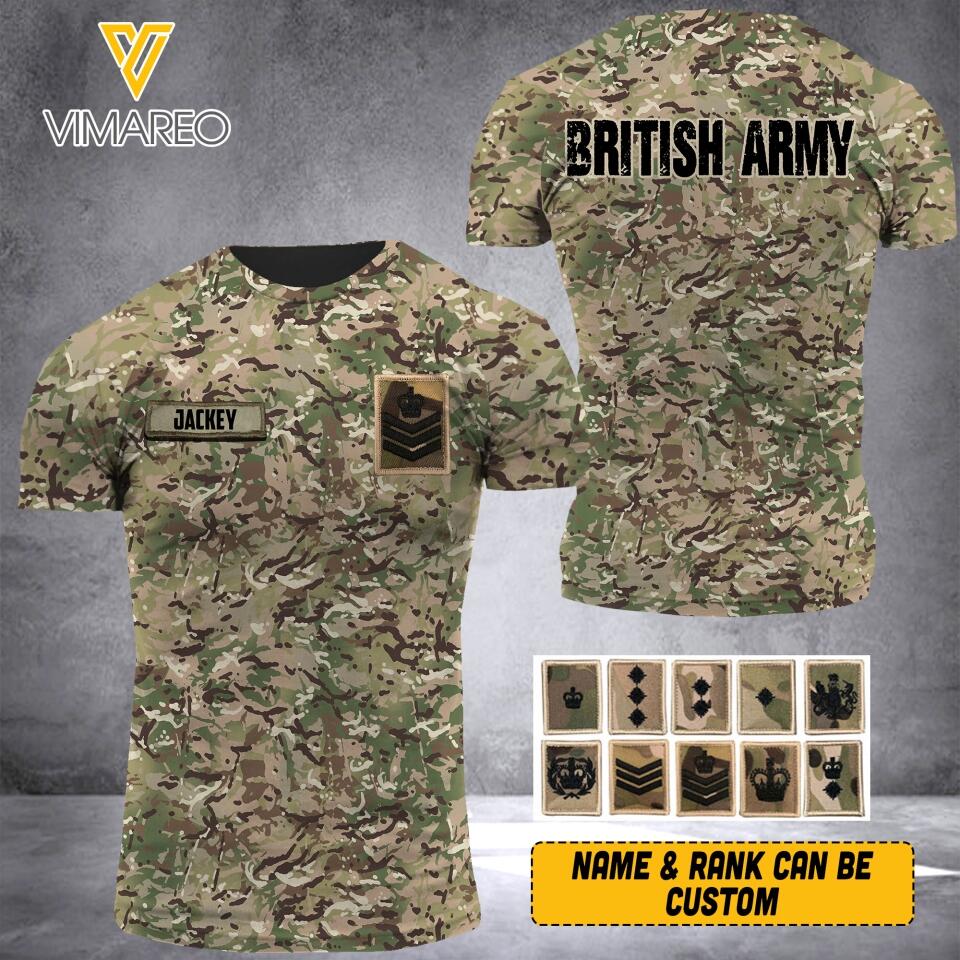 DH Personalized British Soldier Tshirt 3D Printed HQ1305