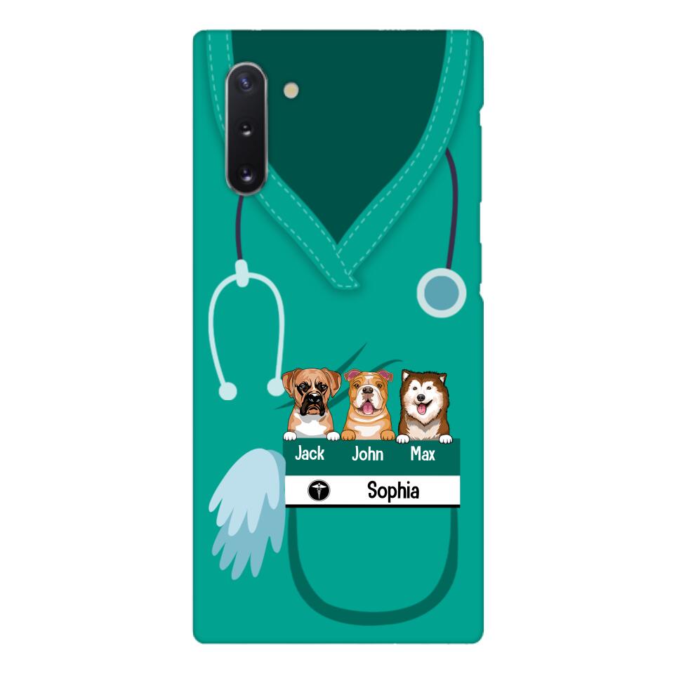 Personalized Nurse Love Dog Phone Case Printed 22MAY-HQ16
