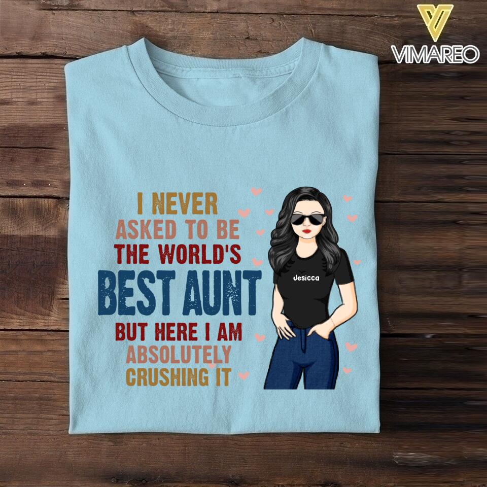 PERSONALIZED THE WORLD'S BEST AUNT TSHIRT NQTN1605