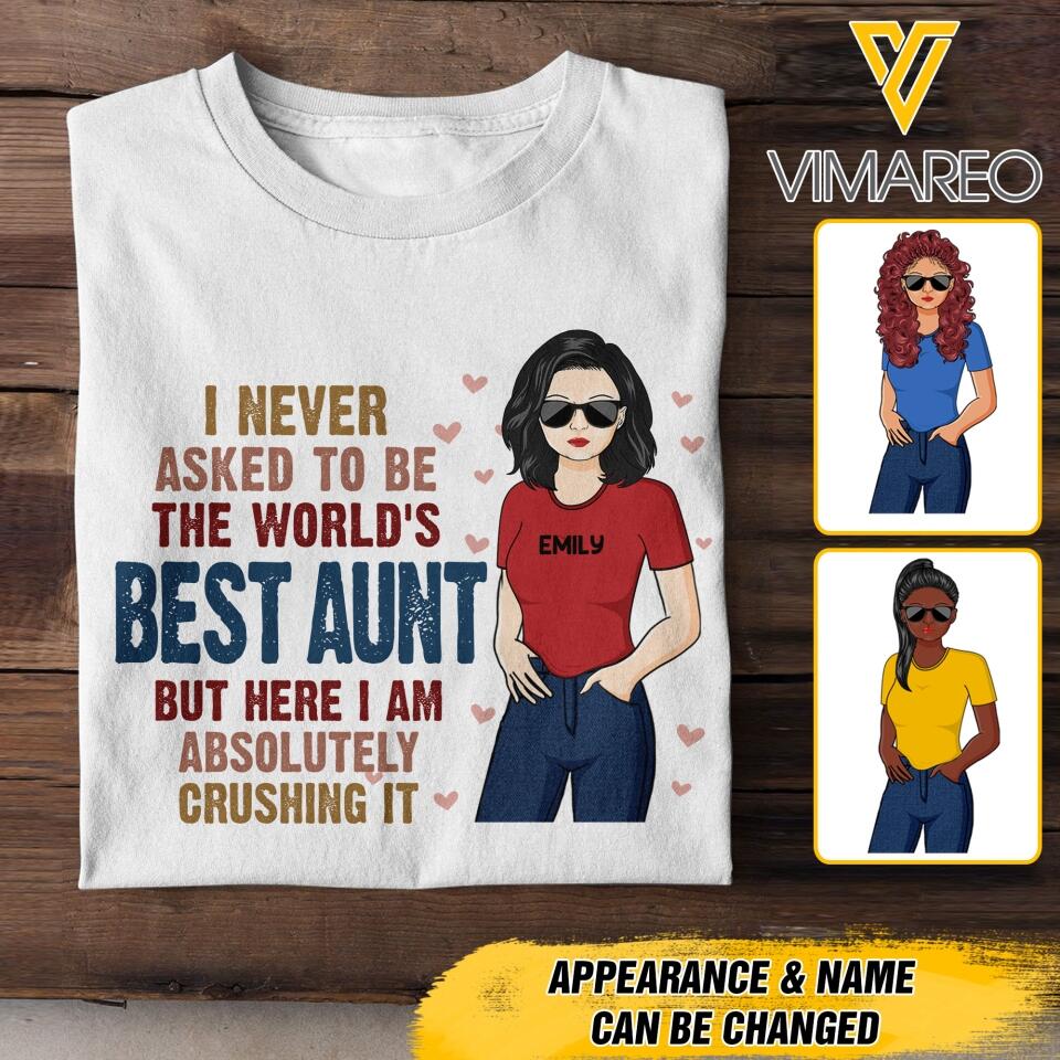 PERSONALIZED THE WORLD'S BEST AUNT TSHIRT NQTN1605