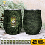 Personalized Canadian Army Camo Wine Tumbler Printed 22MAY-LN18