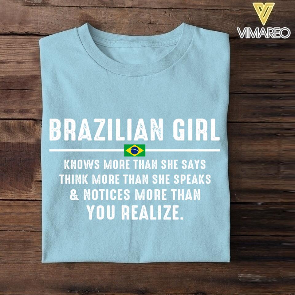 DH Personalized Brazilian Girl Tshirt Printed DT1805