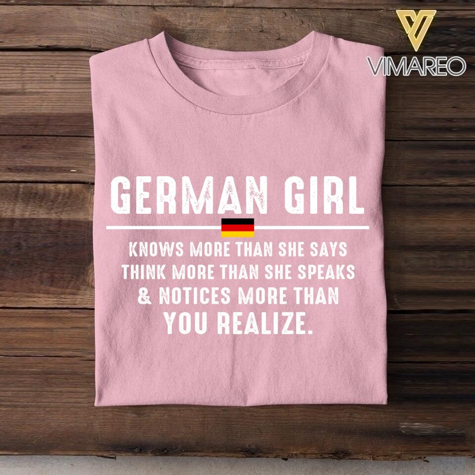 DH Personalized German Girl Tshirt Printed DT1805