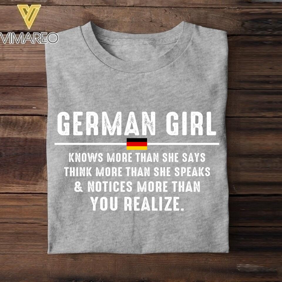 DH Personalized German Girl Tshirt Printed DT1805