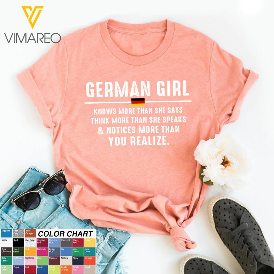 DH Personalized German Girl Tshirt Printed DT1805