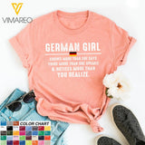 DH Personalized German Girl Tshirt Printed DT1805