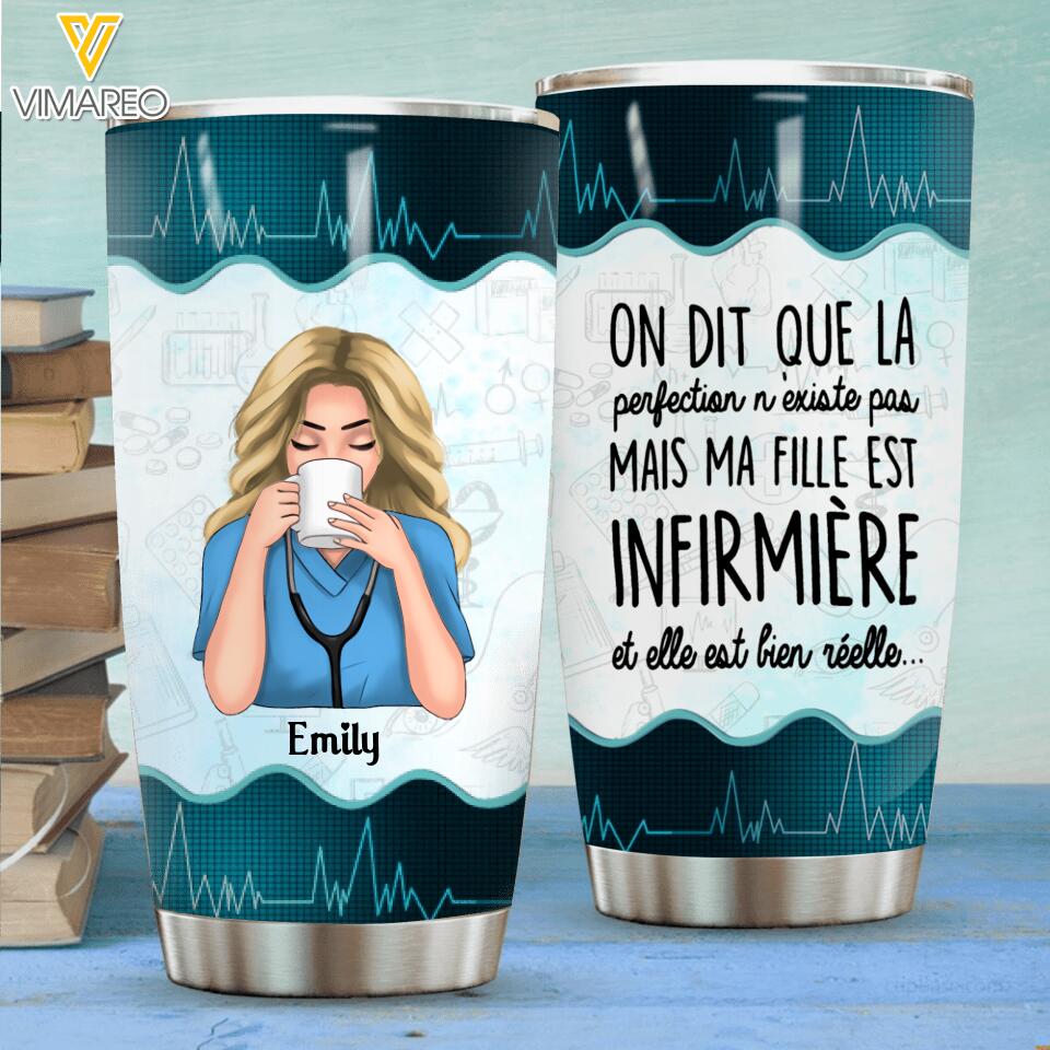 Personalized French Nurse Tumbler Printed 22MAY-LN18