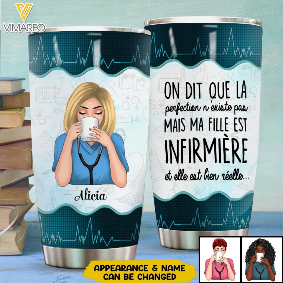 Personalized French Nurse Tumbler Printed 22MAY-LN18