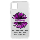PERSONALIZED GRANDMA KID NAME SUNFLOWER SILICON PHONECASE QTTN2105