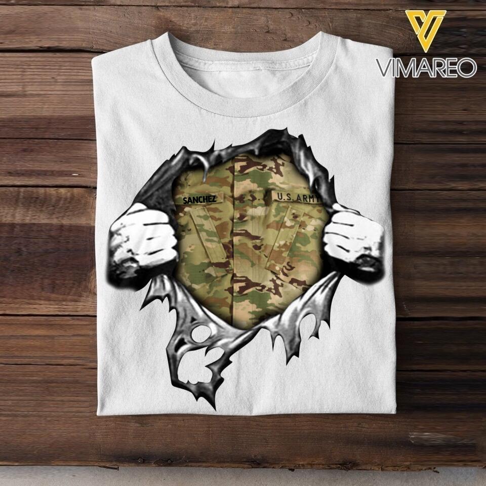 Personalized U.S Soldier Tshirt Printed 22MAY-DT21