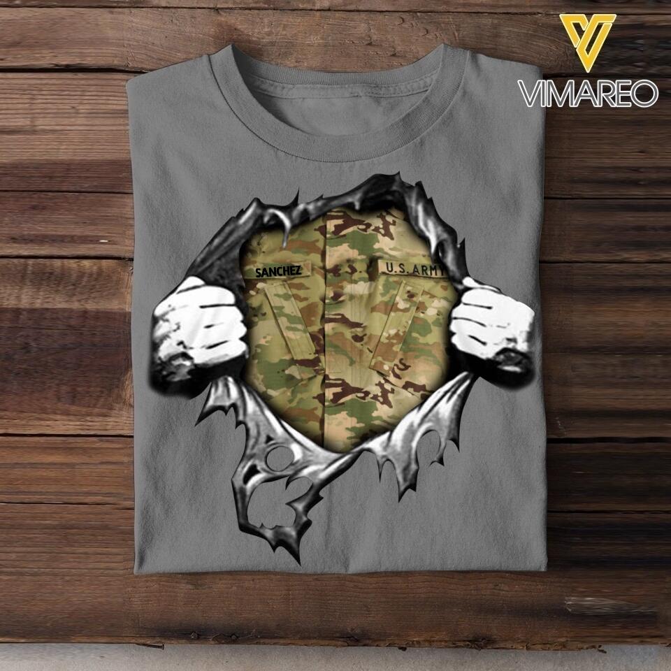 Personalized U.S Soldier Tshirt Printed 22MAY-DT21