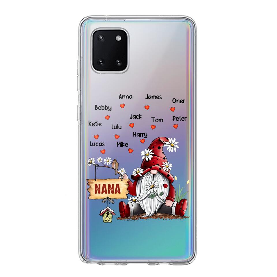 PERSONALIZED TRANSPARENT SILICONE PHONECASE GRANDMA KIDS