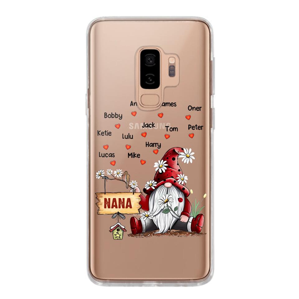 PERSONALIZED TRANSPARENT SILICONE PHONECASE GRANDMA KIDS