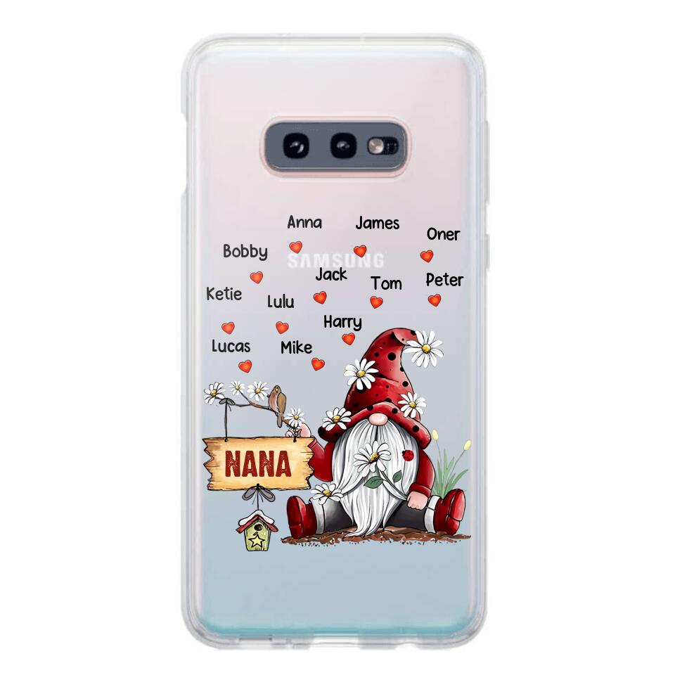 PERSONALIZED TRANSPARENT SILICONE PHONECASE GRANDMA KIDS