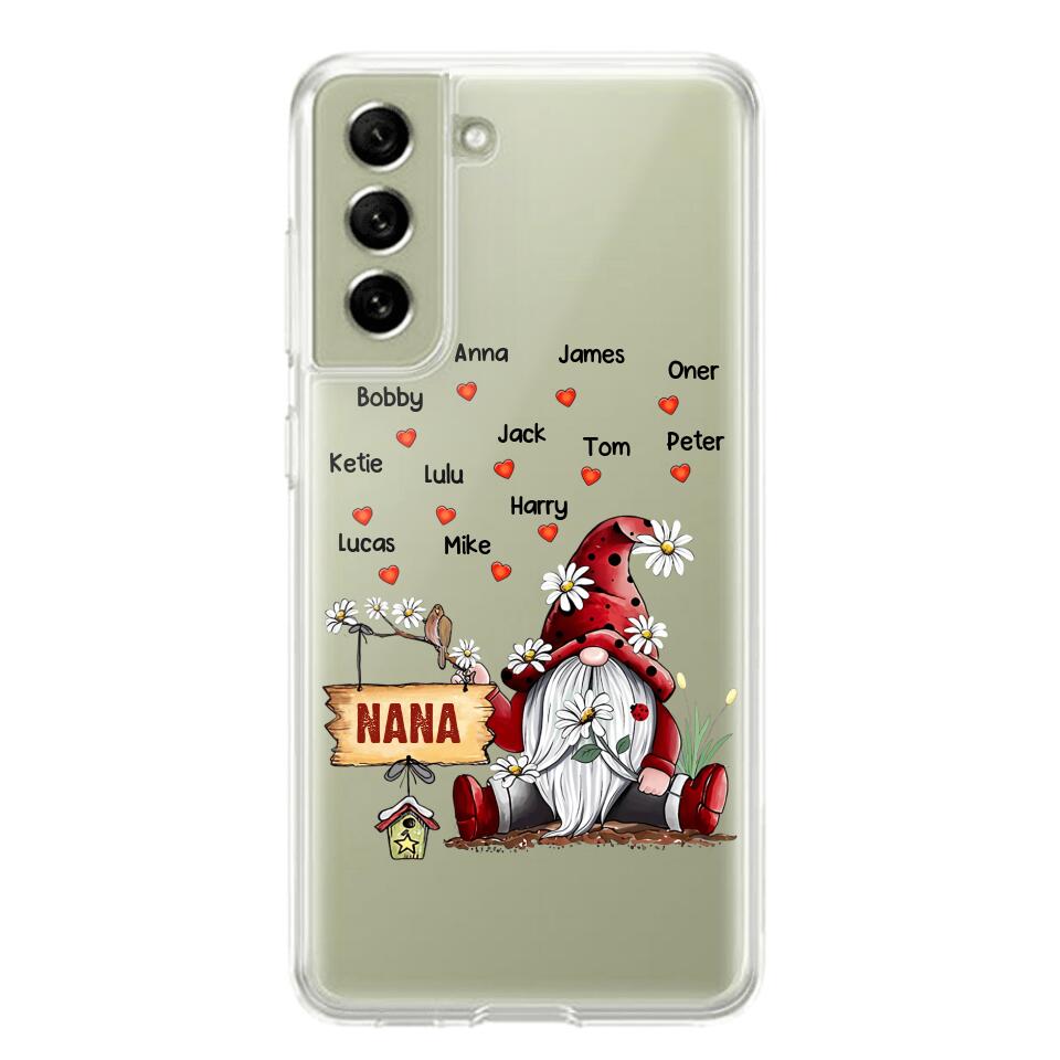PERSONALIZED TRANSPARENT SILICONE PHONECASE GRANDMA KIDS