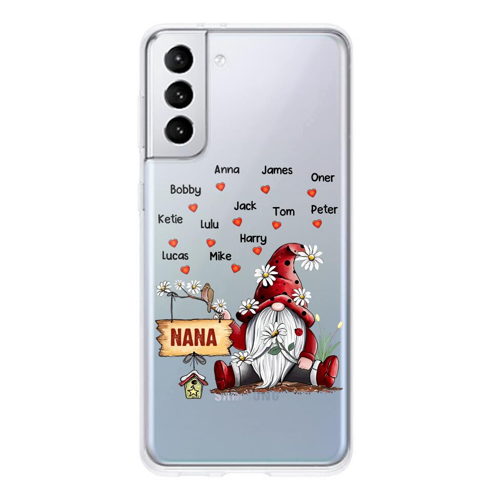 PERSONALIZED TRANSPARENT SILICONE PHONECASE GRANDMA KIDS