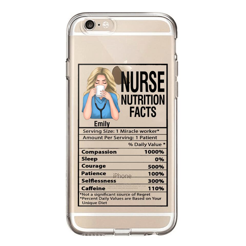 Personalized Nurse Transparent Silicone Phonecase Printed 22MAY-LN23