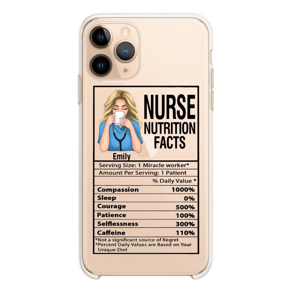 Personalized Nurse Transparent Silicone Phonecase Printed 22MAY-LN23