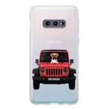 Personalized Jeep Dog Transparent Silicone Phonecase Printed 22MAY-HQ23