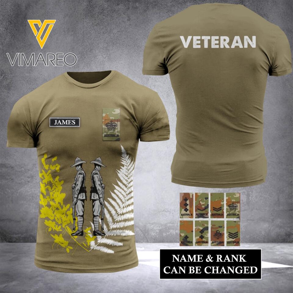 DH Personalized Australian VeteransTshirt 3D Printed HC2305