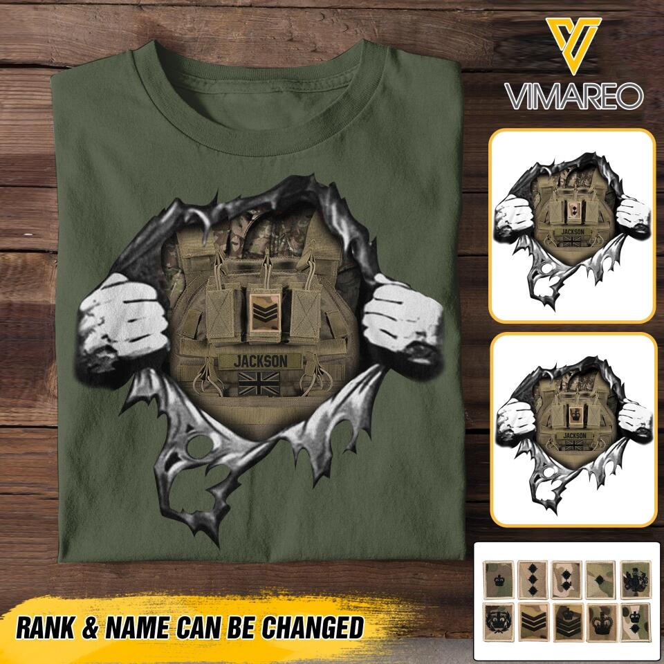 Personalized British Army Tshirt Printed 22MAY-Dt24
