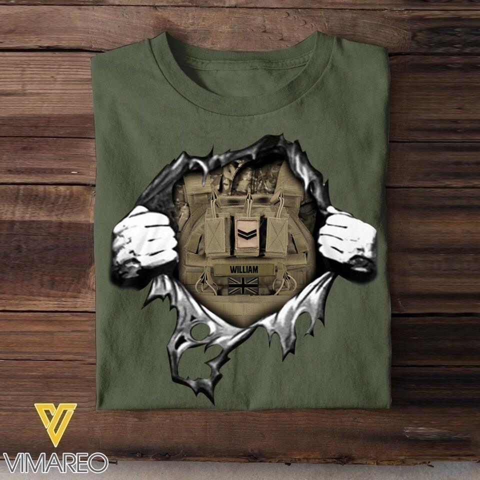 Personalized British Army Tshirt Printed 22MAY-Dt24