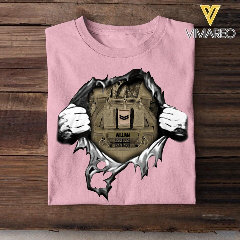 Personalized British Army Tshirt Printed 22MAY-Dt24