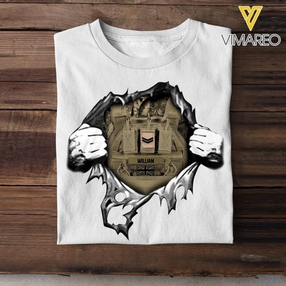 Personalized British Army Tshirt Printed 22MAY-Dt24