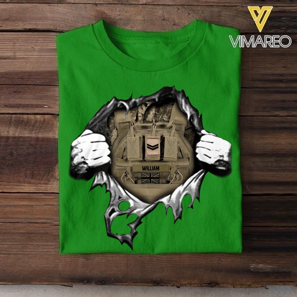Personalized British Army Tshirt Printed 22MAY-Dt24