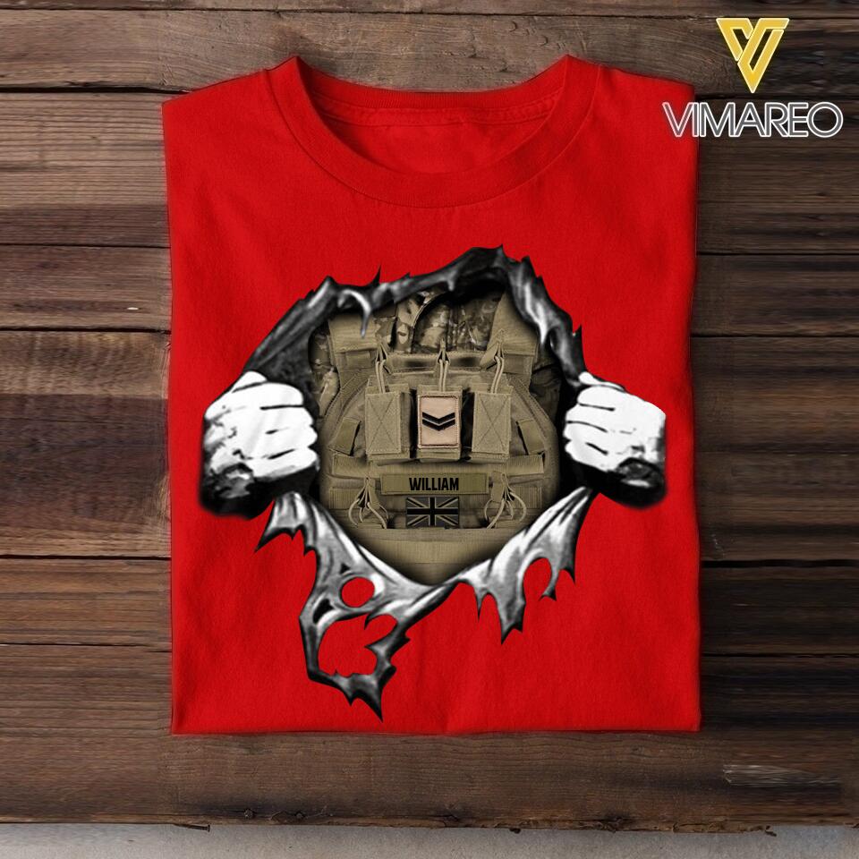 Personalized British Army Tshirt Printed 22MAY-Dt24
