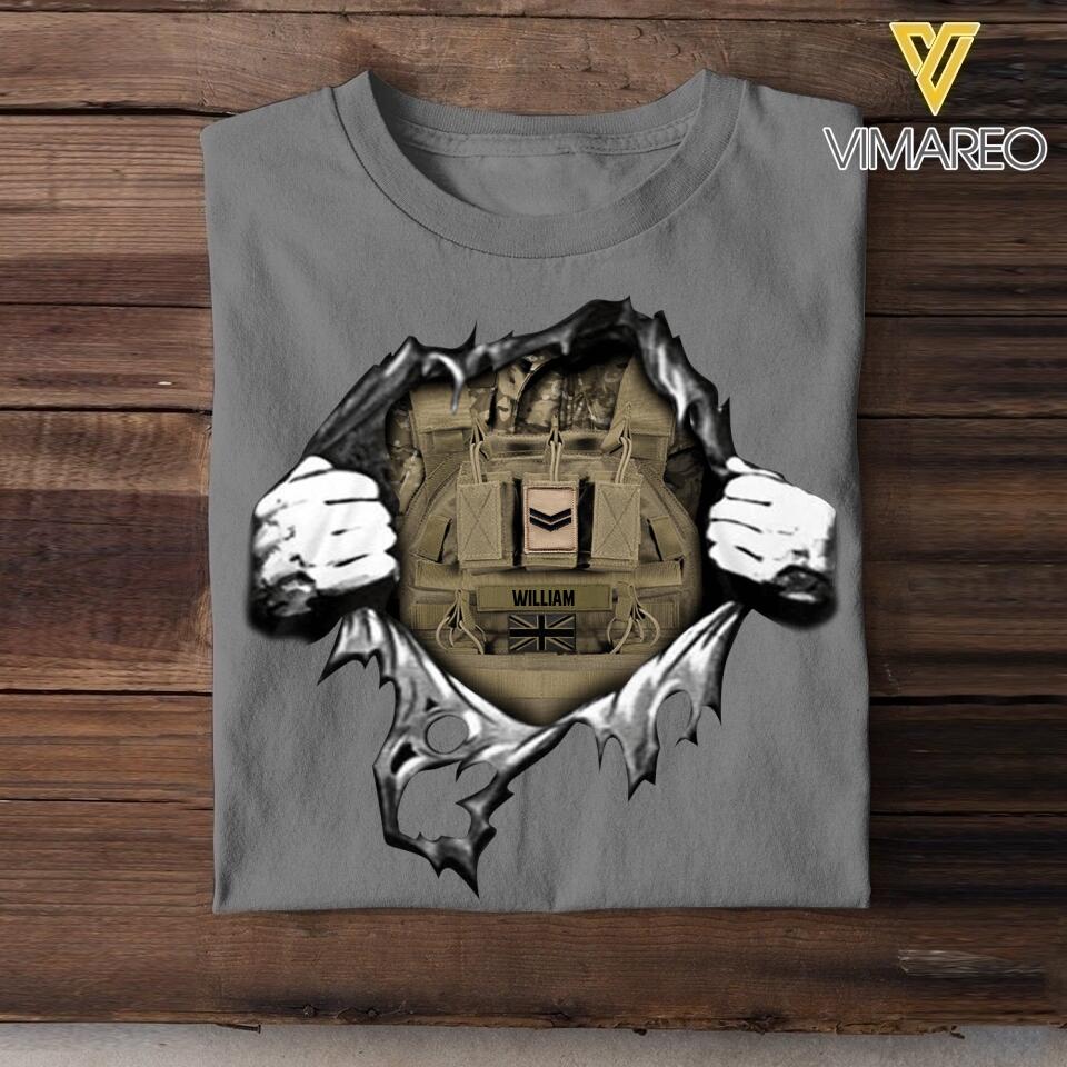 Personalized British Army Tshirt Printed 22MAY-Dt24