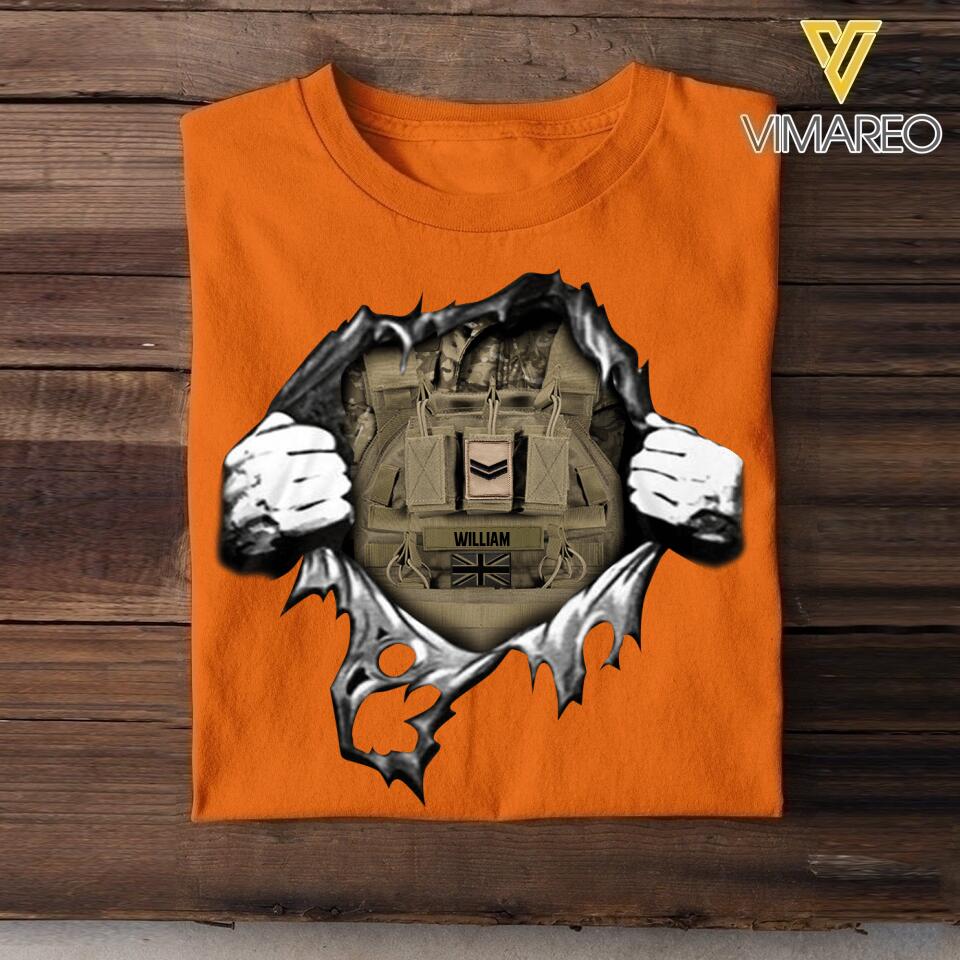Personalized British Army Tshirt Printed 22MAY-Dt24