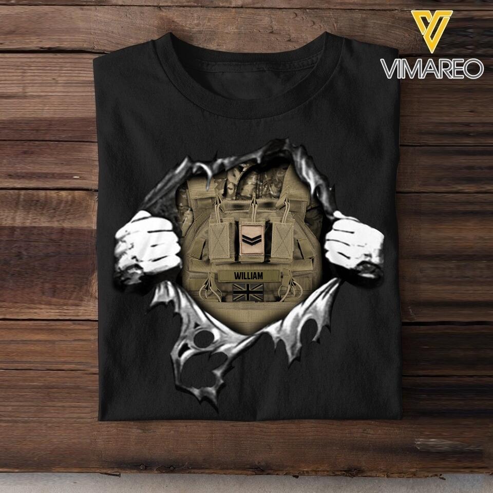 Personalized British Army Tshirt Printed 22MAY-Dt24