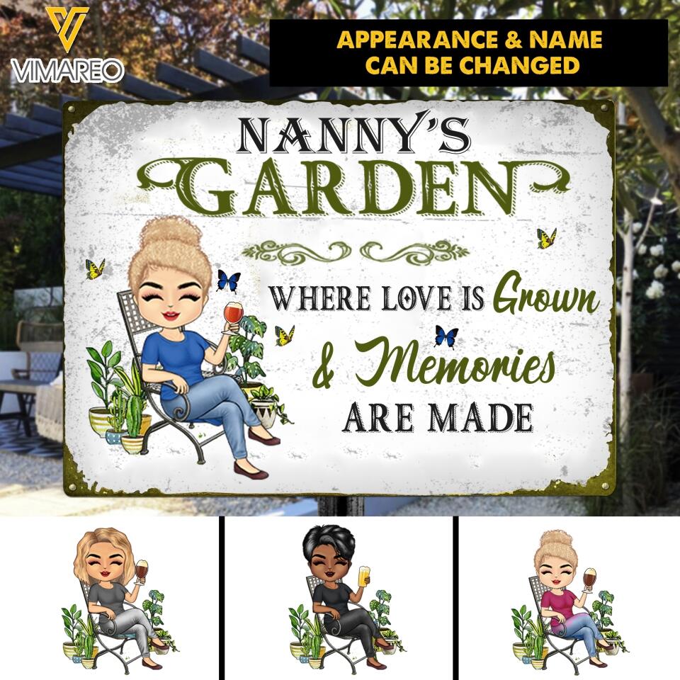 PERSONALIZED GARDEN WHERE LOVE IS GROWN MEMORIES ARE MADE MENTAL SIGN NQHC2305