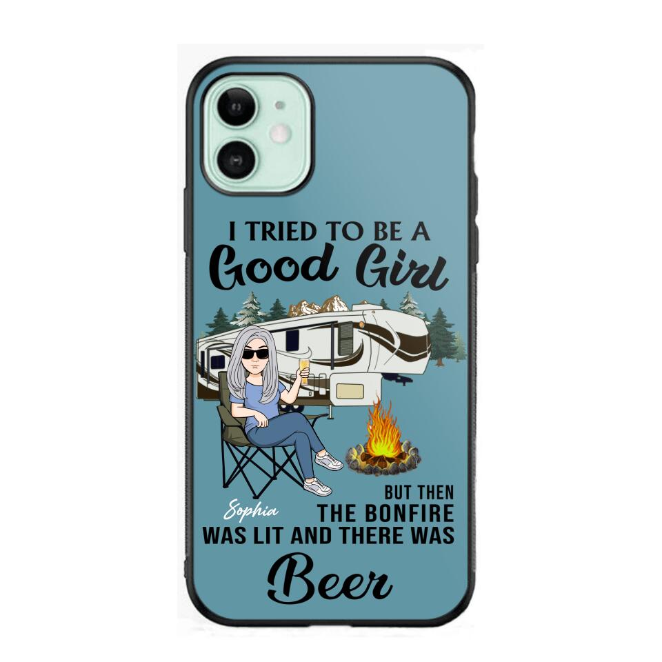 Personalized Camping Girl Phone Case Printed 22MAY-HQ25