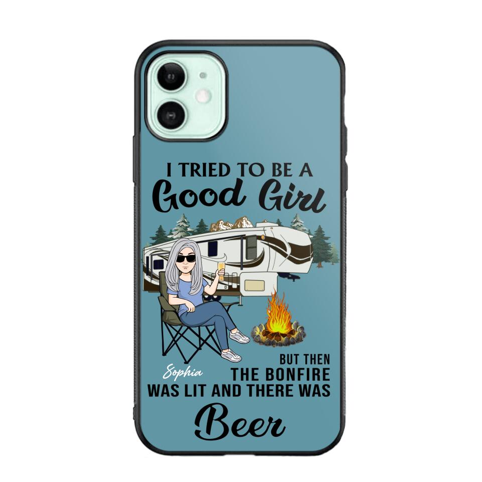 Personalized Camping Girl Phone Case Printed 22MAY-HQ25