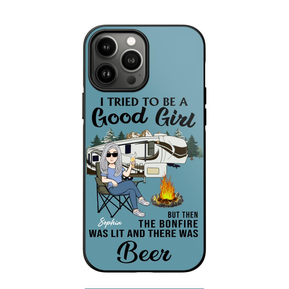 Personalized Camping Girl Phone Case Printed 22MAY-HQ25