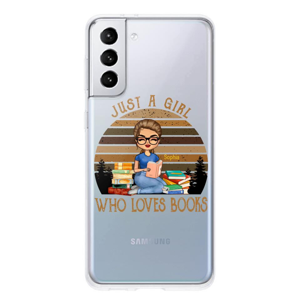 PERSONALIZED JUST A GIRL WHO LOVES BOOKS SILICON PHONECASE NQTN2405