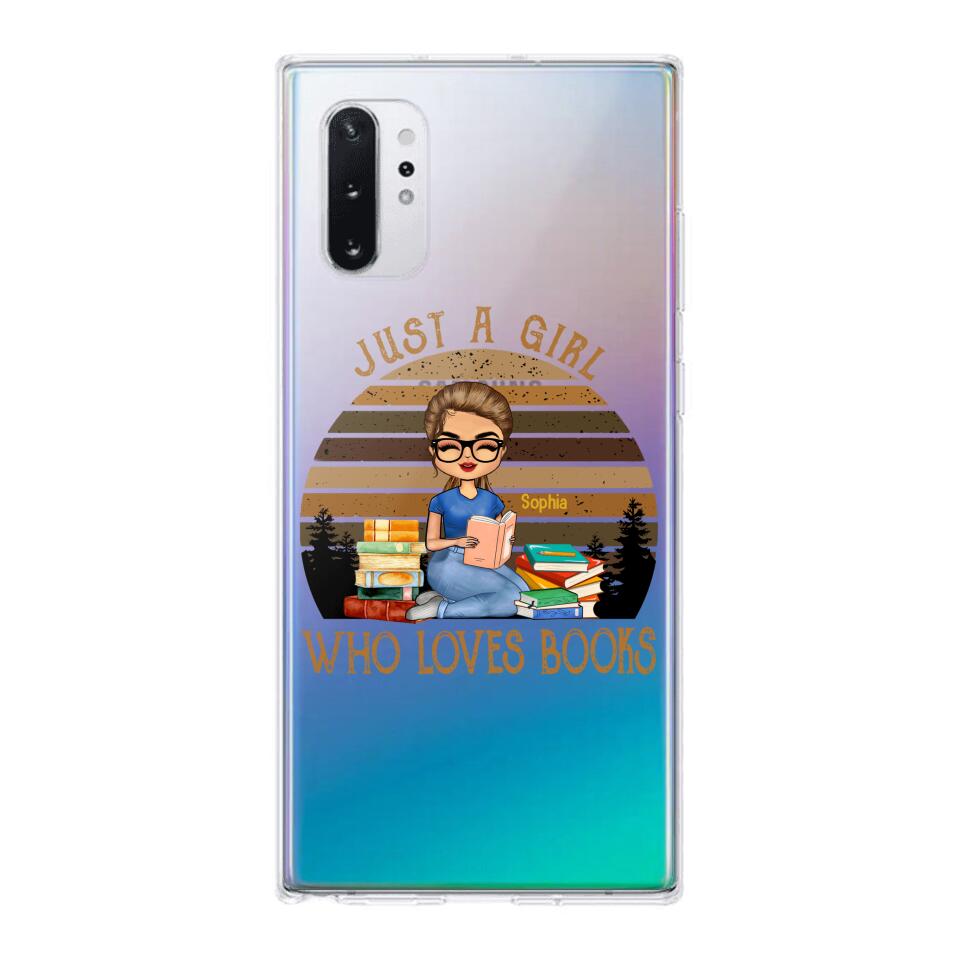 PERSONALIZED JUST A GIRL WHO LOVES BOOKS SILICON PHONECASE NQTN2405