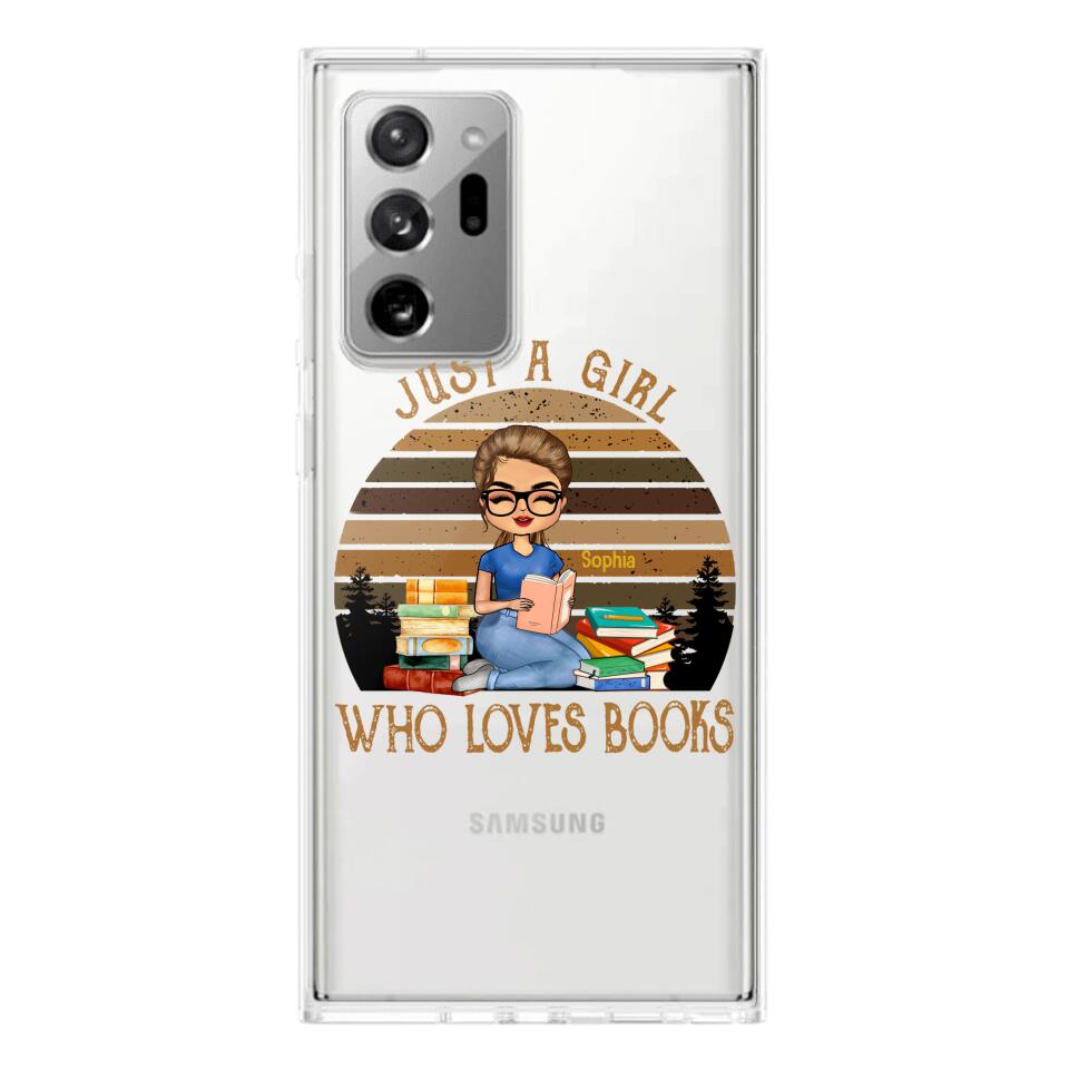 PERSONALIZED JUST A GIRL WHO LOVES BOOKS SILICON PHONECASE NQTN2405