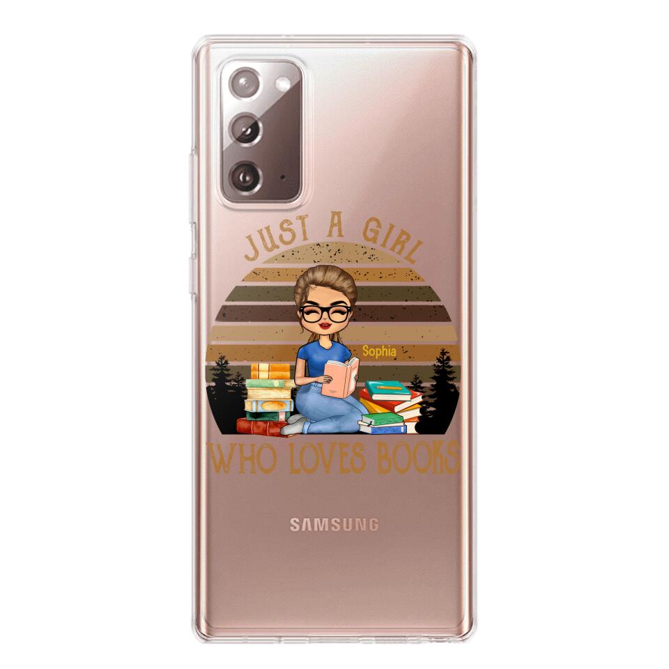 PERSONALIZED JUST A GIRL WHO LOVES BOOKS SILICON PHONECASE NQTN2405
