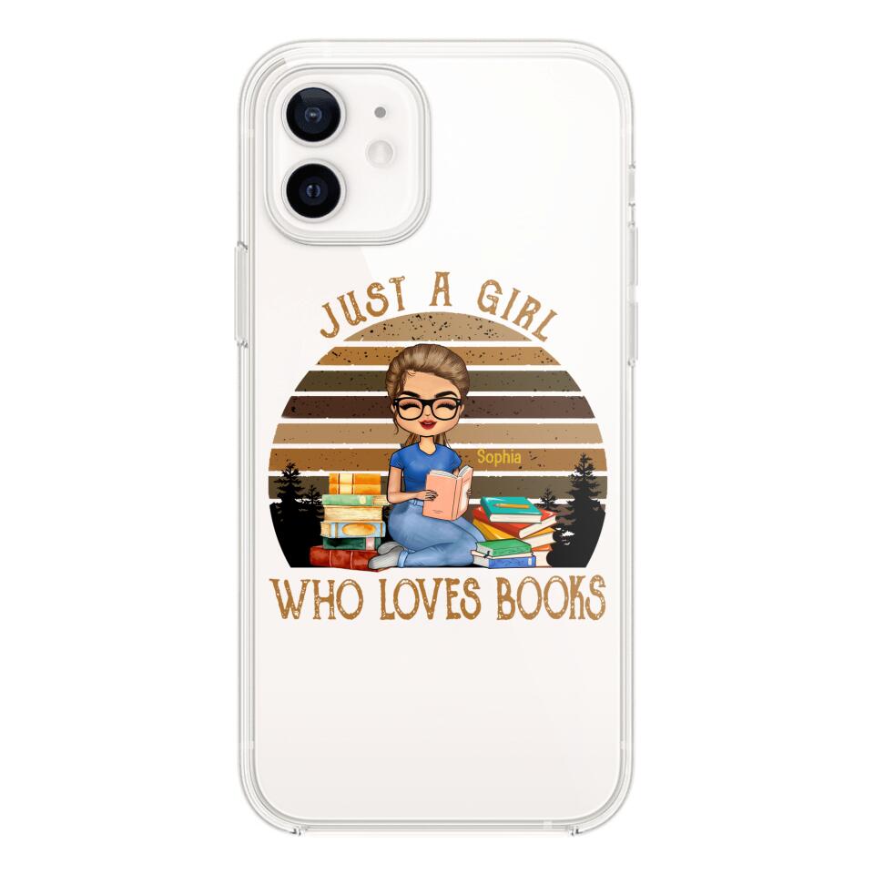 PERSONALIZED JUST A GIRL WHO LOVES BOOKS SILICON PHONECASE NQTN2405