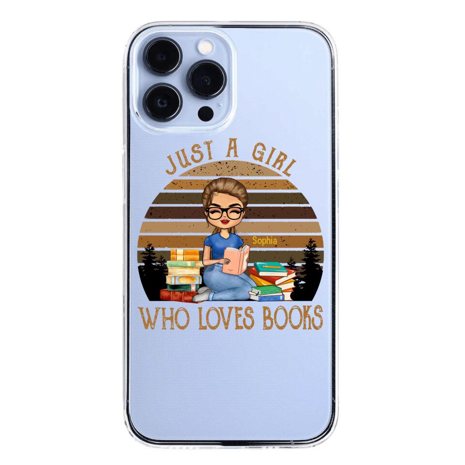 PERSONALIZED JUST A GIRL WHO LOVES BOOKS SILICON PHONECASE NQTN2405