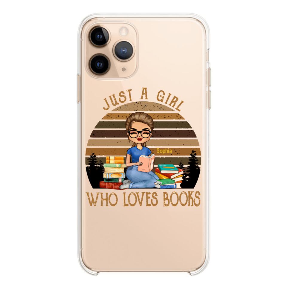 PERSONALIZED JUST A GIRL WHO LOVES BOOKS SILICON PHONECASE NQTN2405