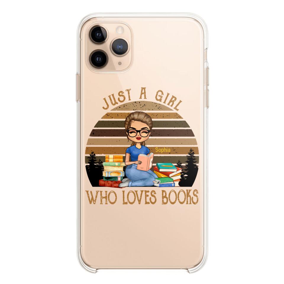 PERSONALIZED JUST A GIRL WHO LOVES BOOKS SILICON PHONECASE NQTN2405