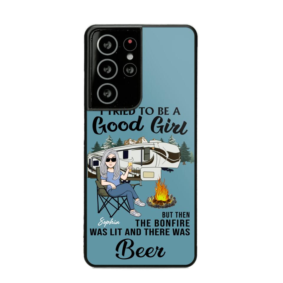 Personalized Camping Girl Phone Case Printed 22MAY-HQ25