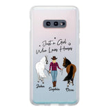 Personalized Just A Girl Who Loves Horses Transparent Silicone Phonecase Printed 22MAY-HC26
