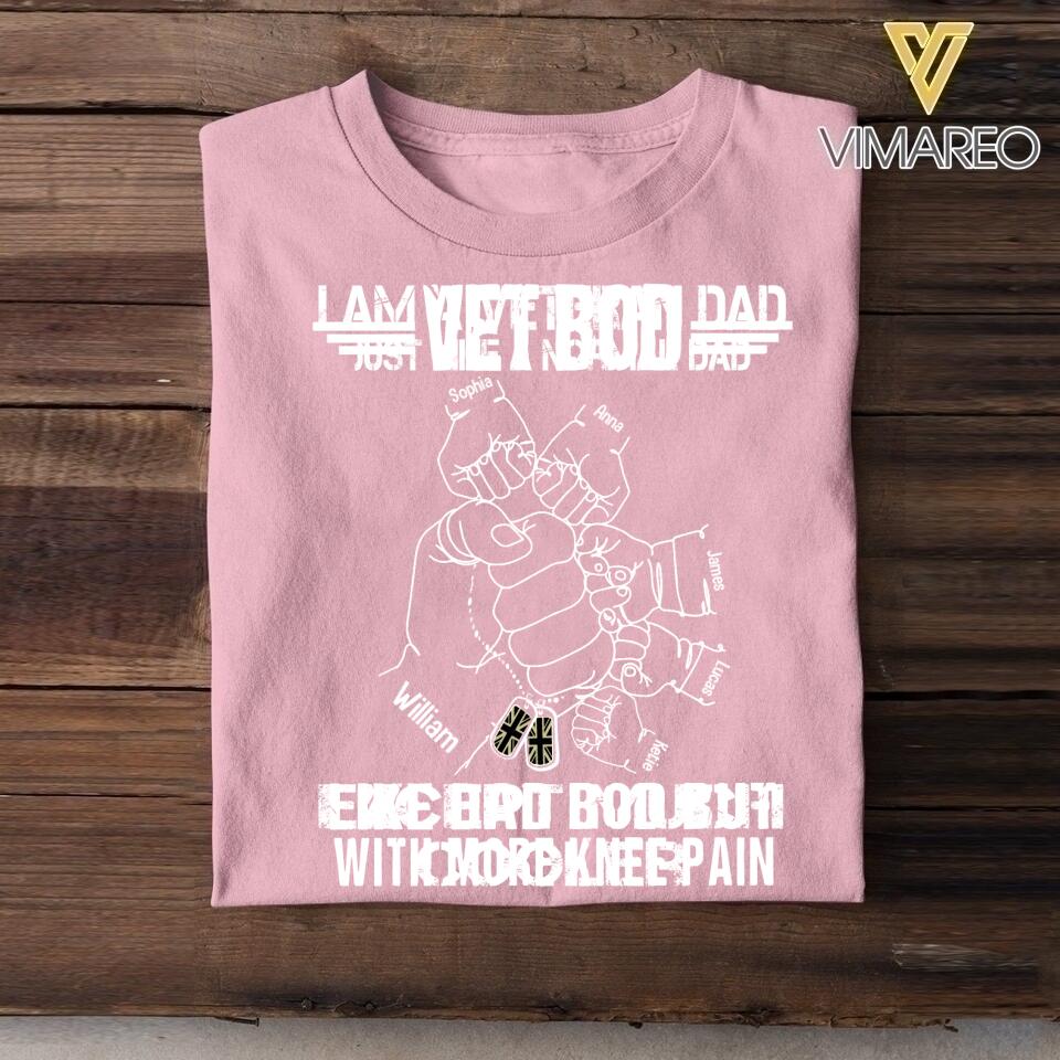 Personalized UK Veteran Dad Bob Kid Name Tshirt Printed QTVQ2705