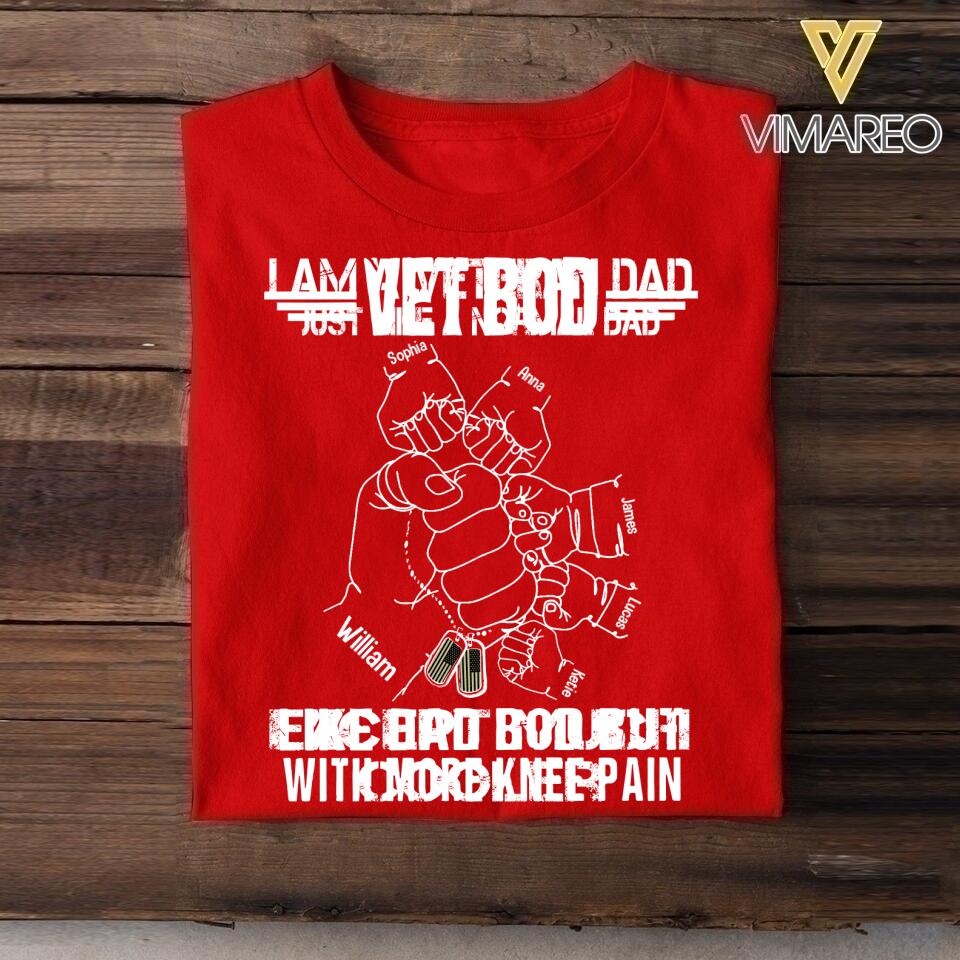 Personalized US Veteran Dad Bob Kid Name Tshirt Printed QTVQ2705