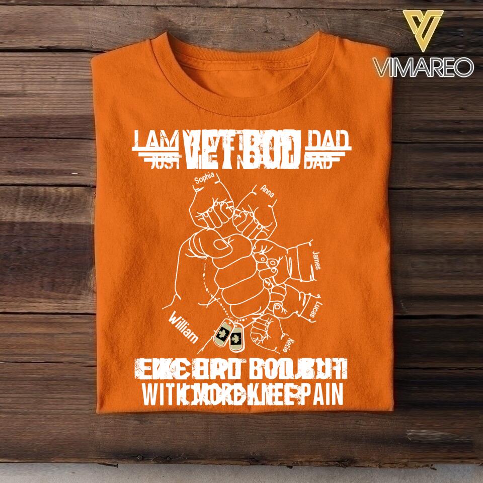Personalized Canadian Veteran Dad Bob Kid Name Tshirt Printed QTVQ2705